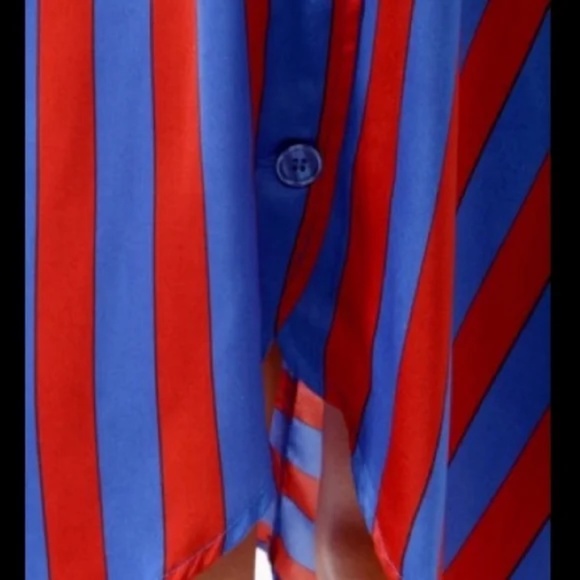 Red and Blue Stripe Halter Dress - Picture 3 of 16